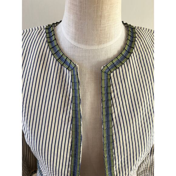 J Crew Seersucker Striped Cotton Blazer Blue White 2 - Picture 4 of 8